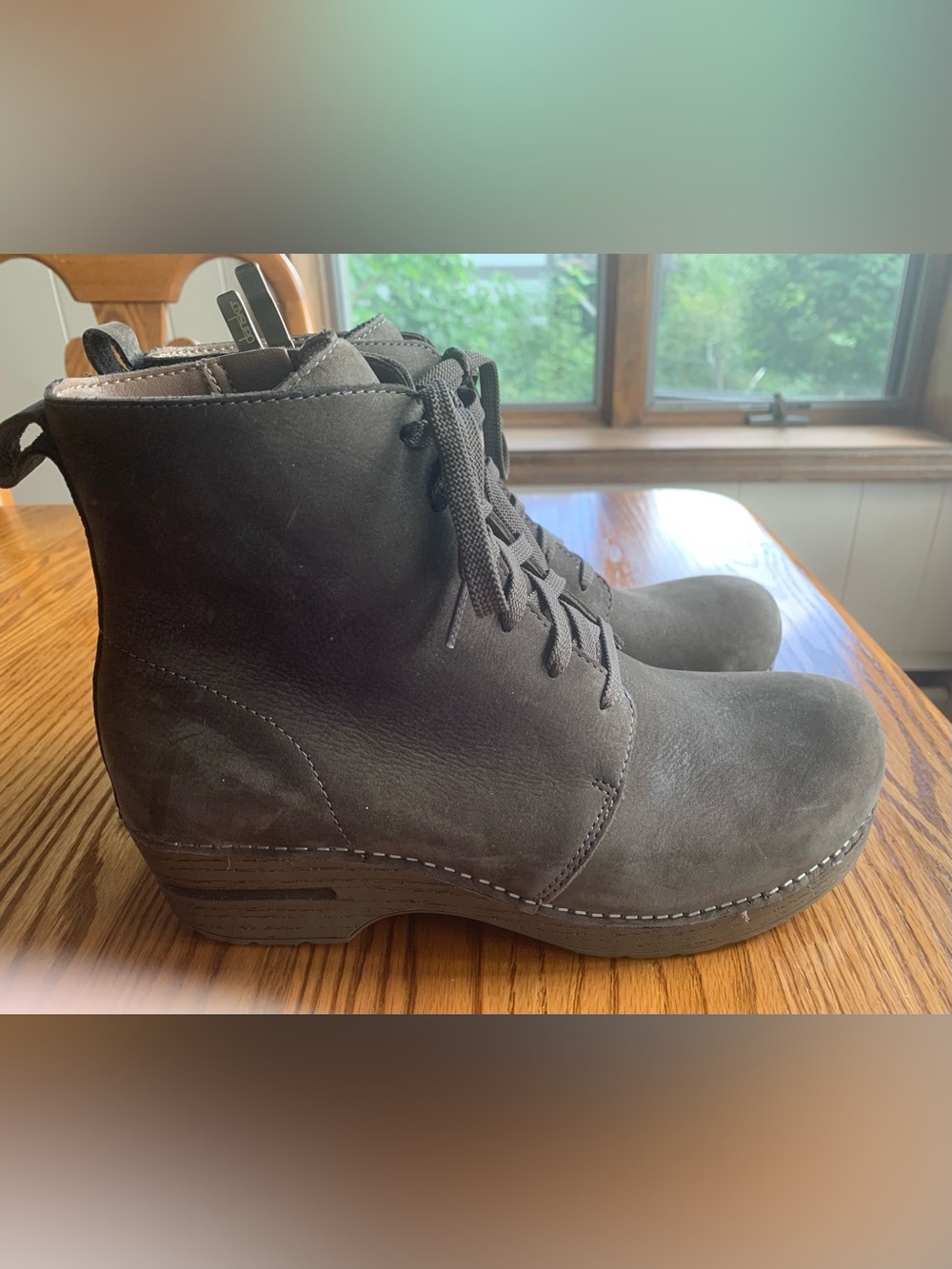 Dansko Suede Lace-Up Ankle Boots - Dark Gray/Taupe 40 (US 9-9.5) NWOT